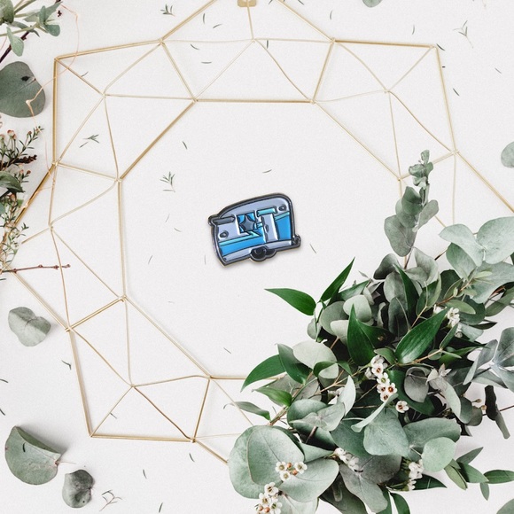 Camper Enamel Pin | Canned Ham Lapel Brooch - Picture 4 of 11